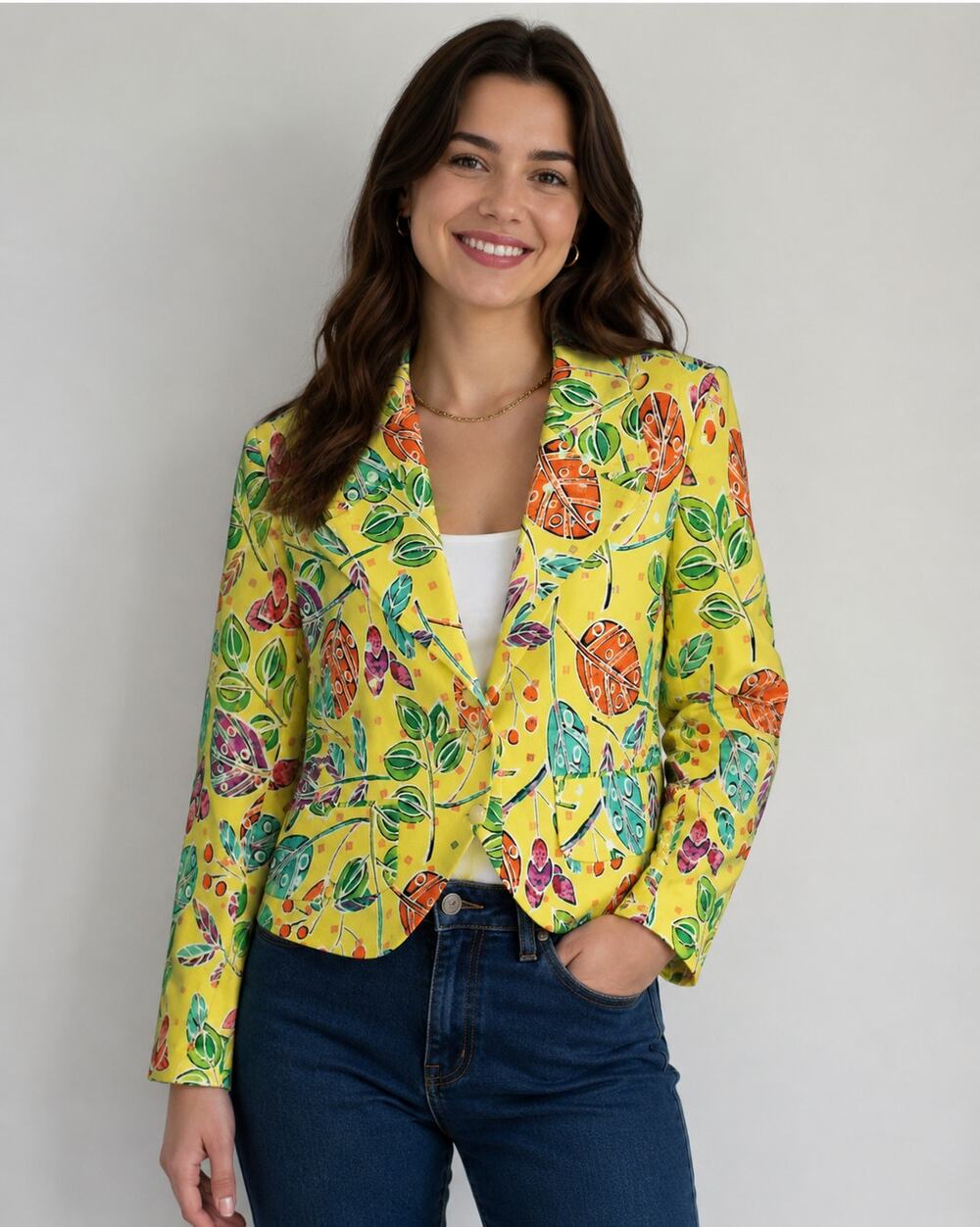 REDD Jeans size 10 Denim JACKET Button-up Pockets Long Sleeves Lined YELLOW